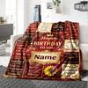 Happy Birthday Celebration Blanket Personalized Name Soft Warm And Versatile For Sofa Bed Office And Travel Machine Washable Comfortable In All