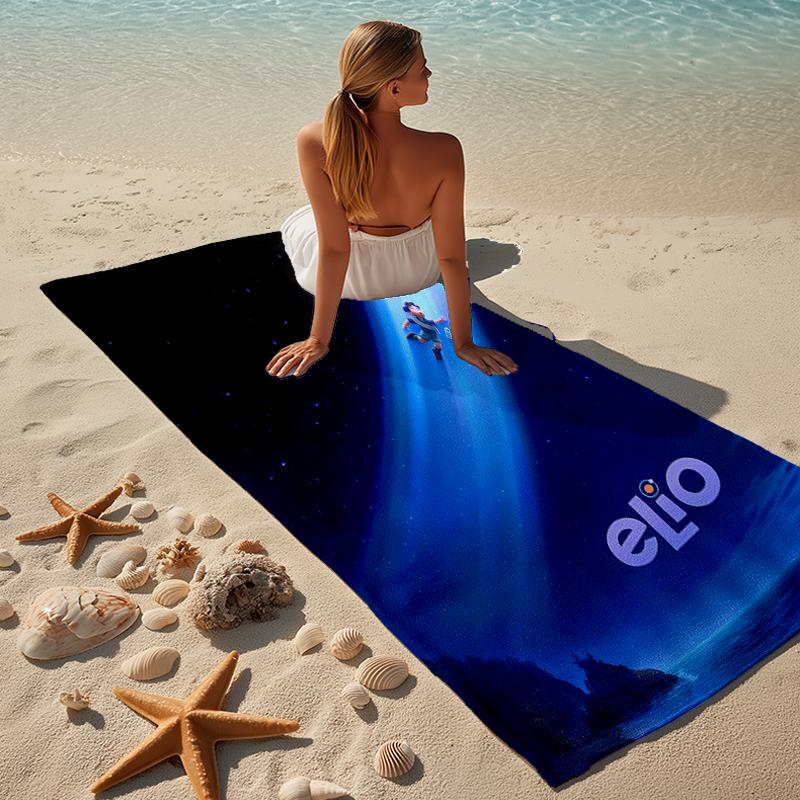 proof beach towel with a Elio Ooooo & Glordon pattern - soft,absorbent,quick-drying,machine washable - perfect for swimming,camping,bathing