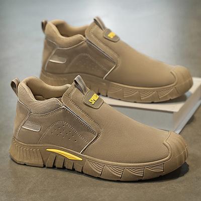 Herren Atmungsaktive Arbeitsschuhe Rutschfeste Weiche Sohle Komfort Sicherheits-Sneaker für Bau Herbst Schmutzabweisend Tênis Masculino