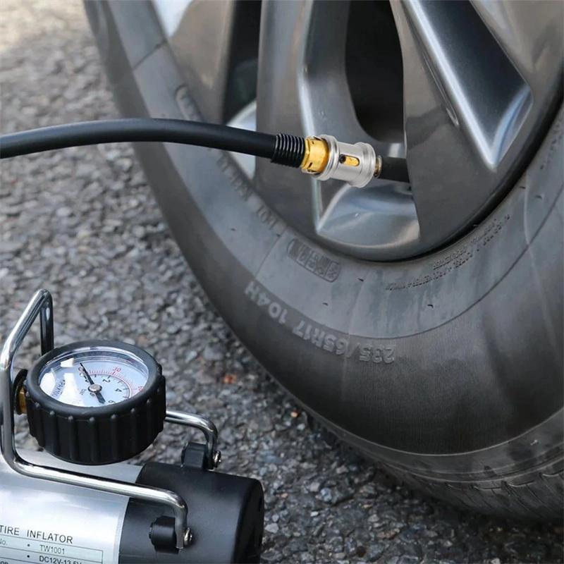 2 Stück 6mm Auto Reifenventil Clip Pumpe Düse Klemme Massivmessing Schnellkupplung Aufblasanschluss Auto Luftventil Aufblasgerät Pumpenadapter