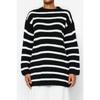 Schwarzer gestreifter Thessaloniki Strickpullover Tctaw24ak00000