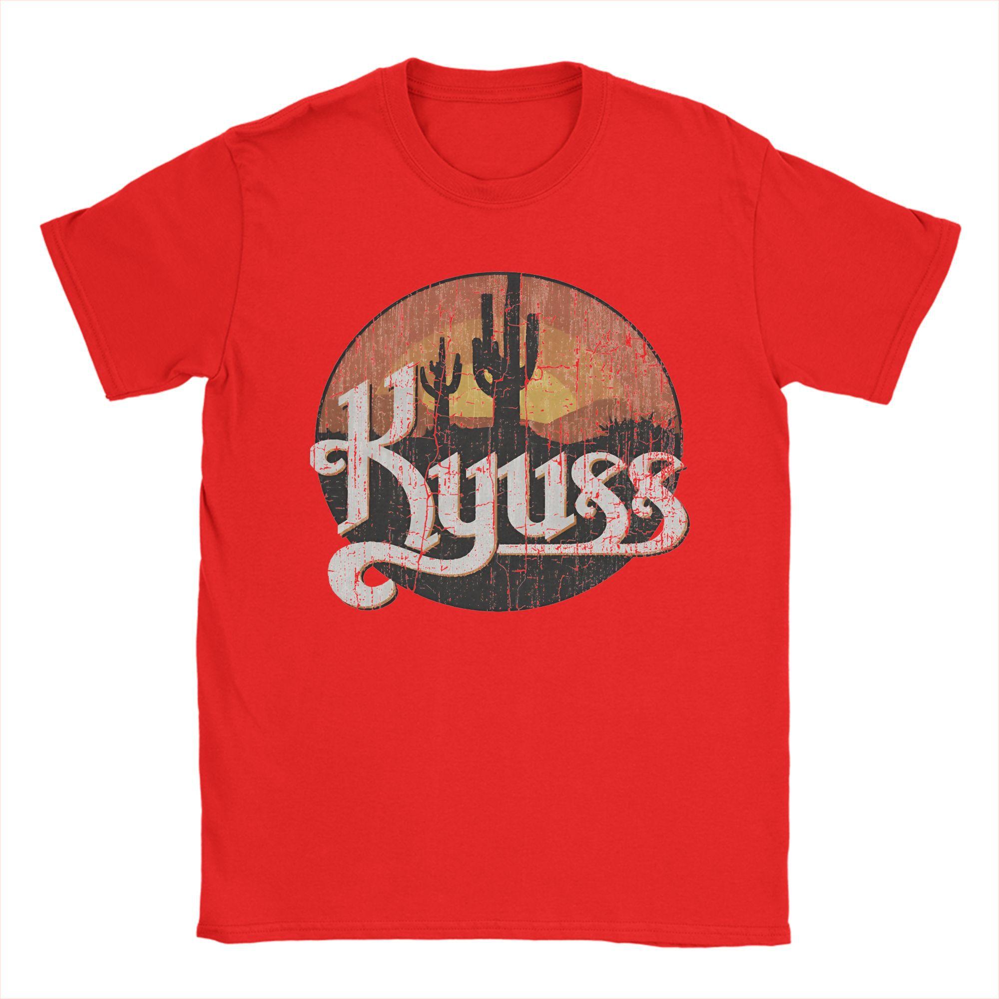 Мужская футболка Kyuss Sunset 1987 Queens Винтажная Чистый хлопок Футболка с коротким рукавом Футболки Круглый воротник Одежда 6XL S