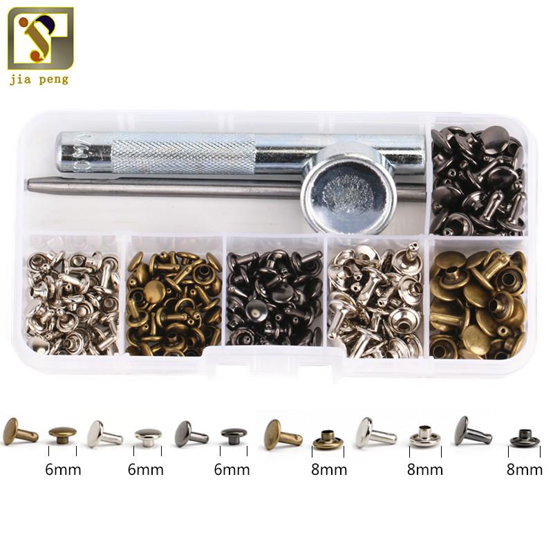 120 Sets/Pack Clothing Repair Kit Decor Rivets of Metal Tubular Metal Double Cap Side