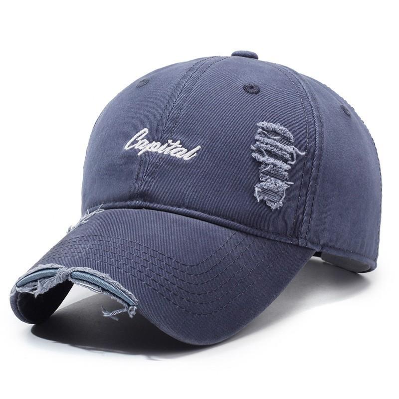 Spring and Autumn Outdoor Shade Letter Embroidery Soft Top Ripped Cap Men's and Women's Retro Old Washed Baseball Cap