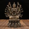 Brass Figurine, Thousand-Hand Guanyin Sitting Statue, Home and Office Desktop Decoration Gift Craft