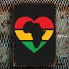 African Heart Metal Wall Art Sign 8x12 Inches Vintage Decor for Living Room
