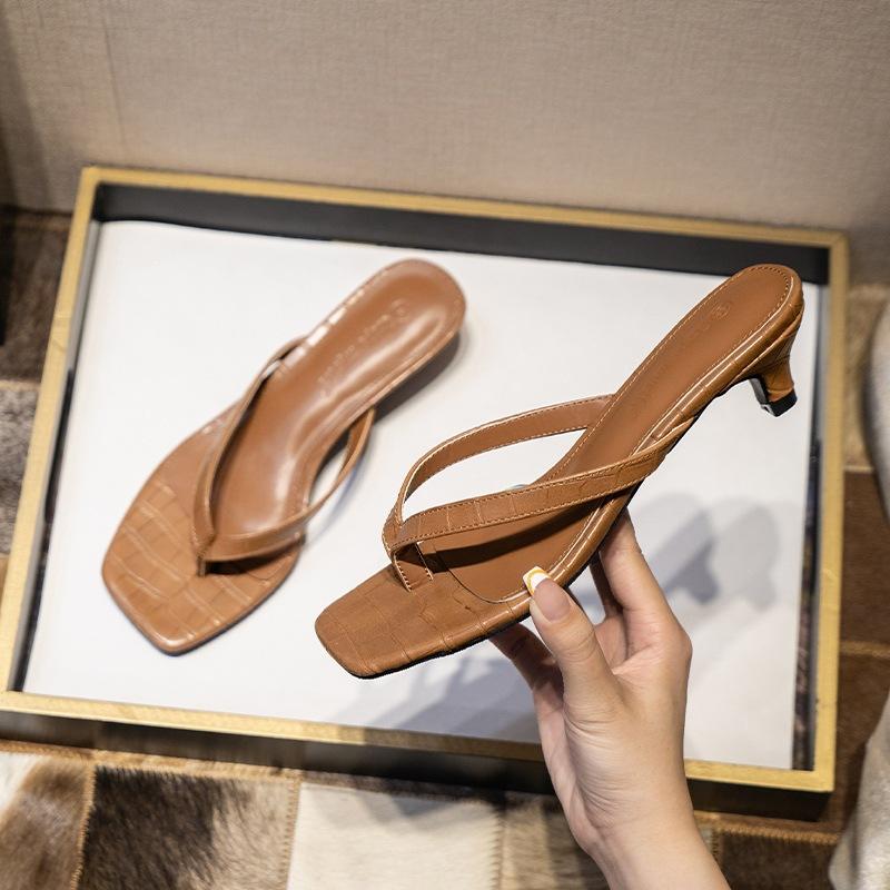 Scarpe da Donna con Tallone Imbottito - Nuovo Stile, Punta Sottile, Ciabatte Casual da Spiaggia