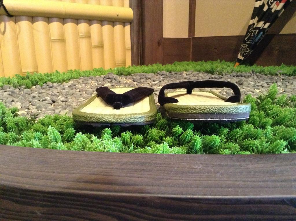 Edoten Geta Tire Igusa Made In Black Size LL Sandals, Soles, Grass, Japan, Straps,
