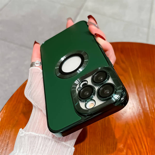 Shockproof Lens Protector Plating Telefon Fall Für Iphone 14 13 12 11 Pro Max 14 Plus 11 Logo Loch Stoßstange business Girl Zurück Abdeckung