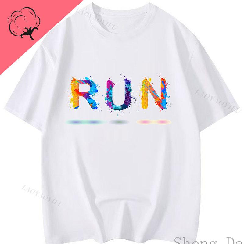Casual Loose Camisetas Run Running T Shirt Summer New Arrival Hot Sale Short Sleeve Graphic T Shirts
