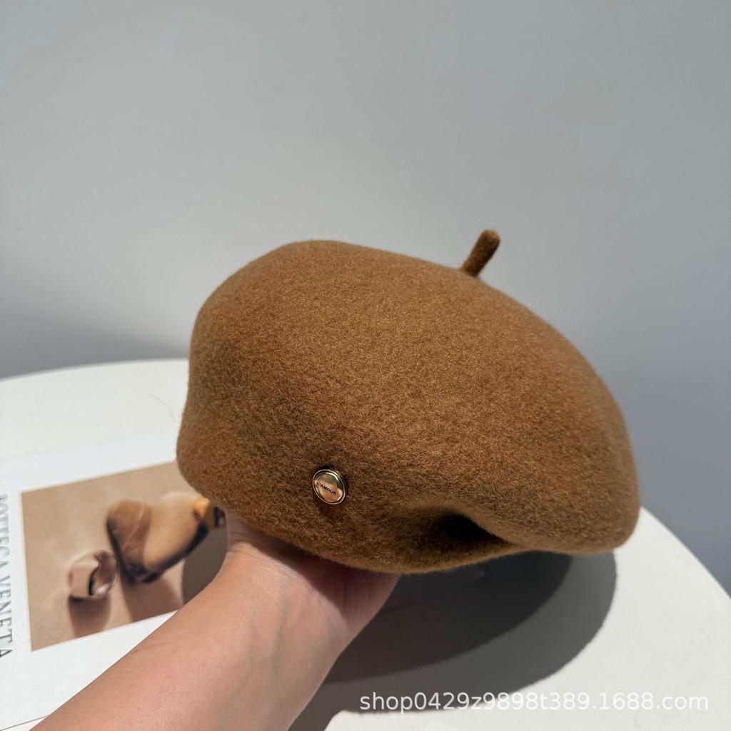 Beret autumn and winter hat women's foreign style fashionable literary and retro big head circumference versatile face small painter hat