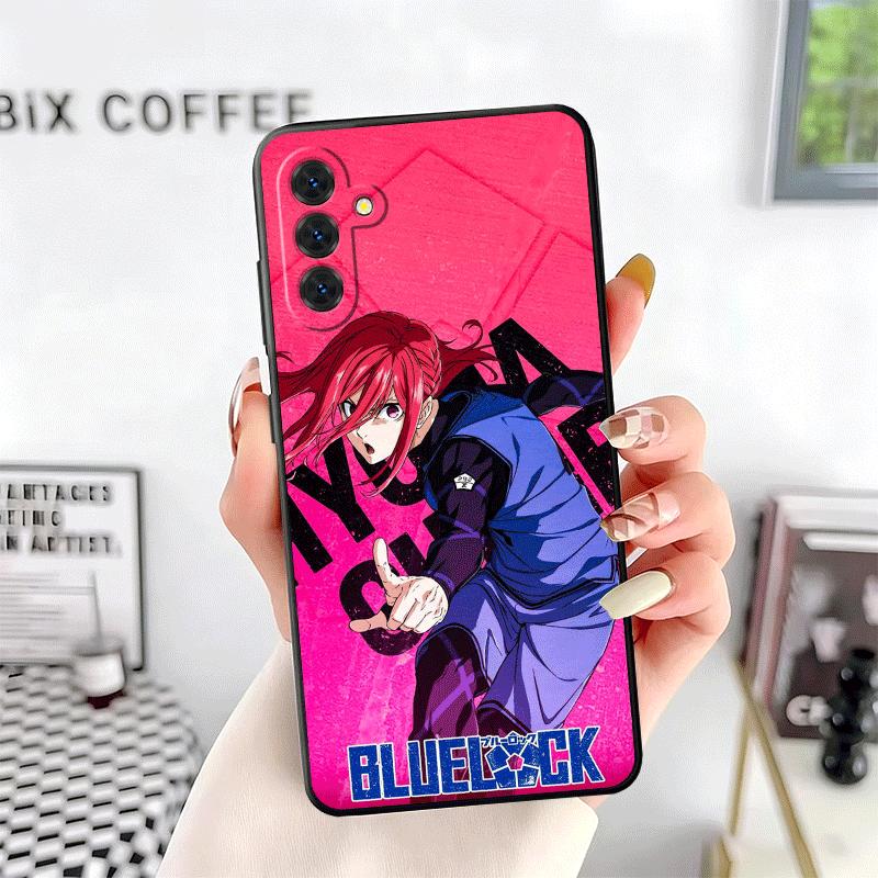 Blue L-Locks Chigiri Hyoma Soft Phone Case for Samsung A17 A37 A57 A16 A26 A36 A56 A15 A25 A35 A55 A14 A24 A34 A54 A13 A23 A33 A