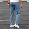 Men's Casual Straight Leg Cargo Sweatpants with Multiple Pockets