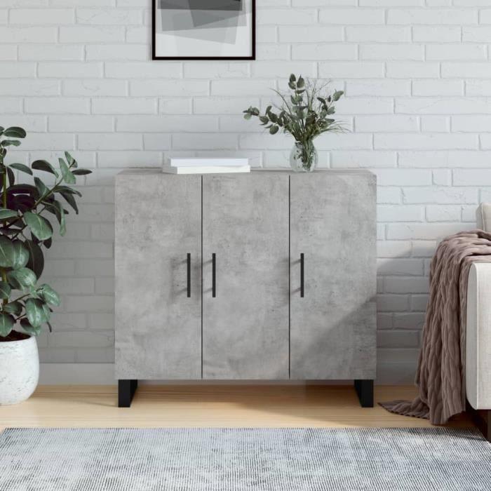 VidaXL Buffet Concrete Grey 90x34x80 Cm Engineered Wood 828136