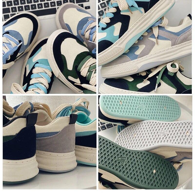 Παπούτσια Skateboard Ανδρικά Σχεδιαστής Μόδας Casual Παπούτσια για Άνδρες Φθινόπωρο Δίχρωμα Δέσιμο με Κορδόνια Επίπεδα Ανδρικά Αθλητικά Παπούτσια Σχολικά Ζευγάρι Υποδήματα Νέα