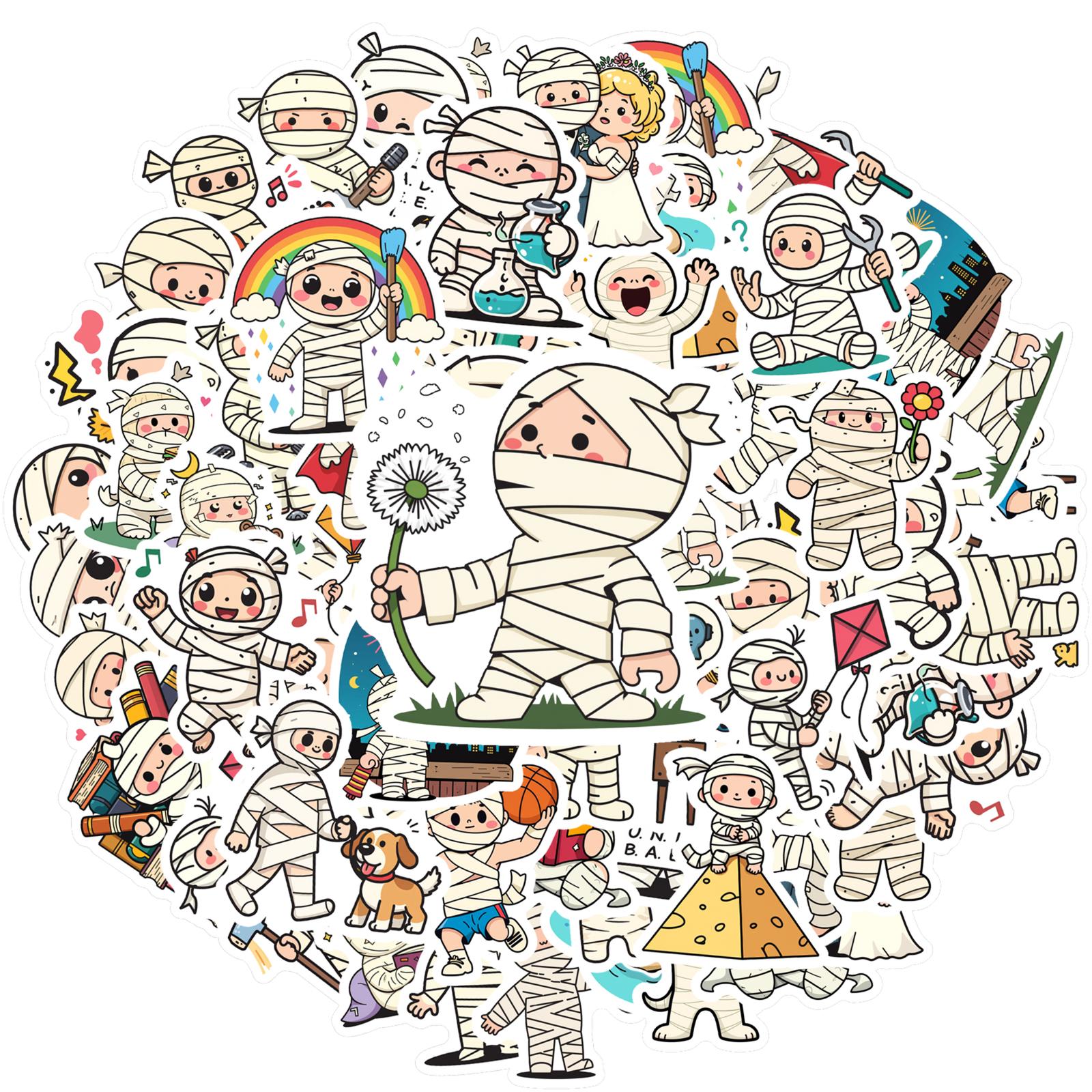 

35pcs-100pcs Whimsical Cute Characters Stickers Cartoon Halloween Funny Stickers Stationery Stickers For Suitcase Fridge Phone