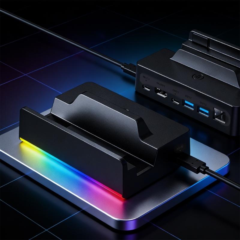 Game Hubs Docking Station Support 4K@120Hz USB 3.2 Multiple Port and Fast Charging for ROG X Game Console