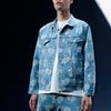 Levis Gundam Collaboration SS24 Contrast Anime Mecha Print Denim Jacket Men Jackets Light-Blue A7410-0000