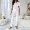 Hot-selling women's loungewear in Europe and America, water-soluble embroidered lace short-sleeved trousers can be worn outside pajamas pajamas