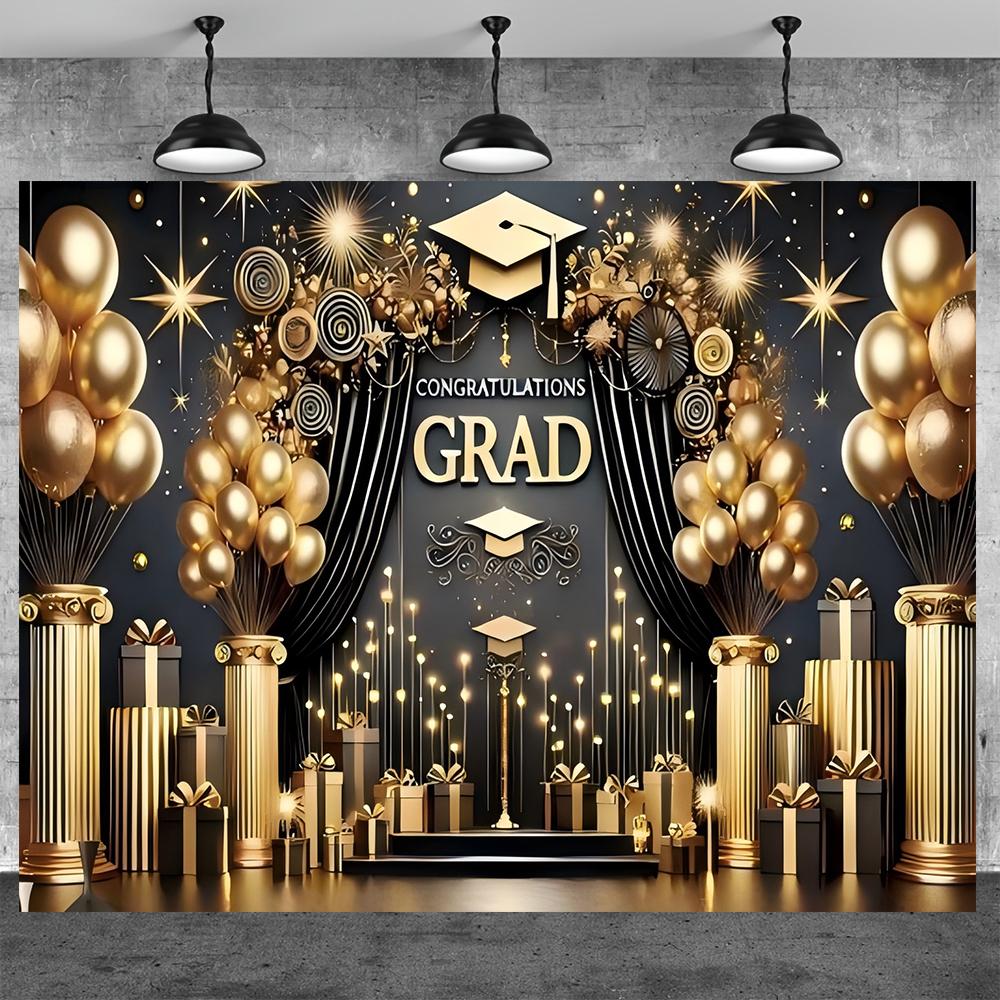 1pc gold graduation backdrop banner suitable