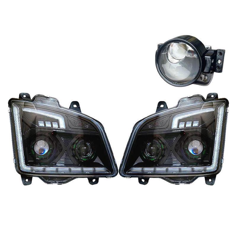 JH6 Headlight Assembly: All LED, Three-Lens, Four Low Beam, Six High Beam, Laser Technology