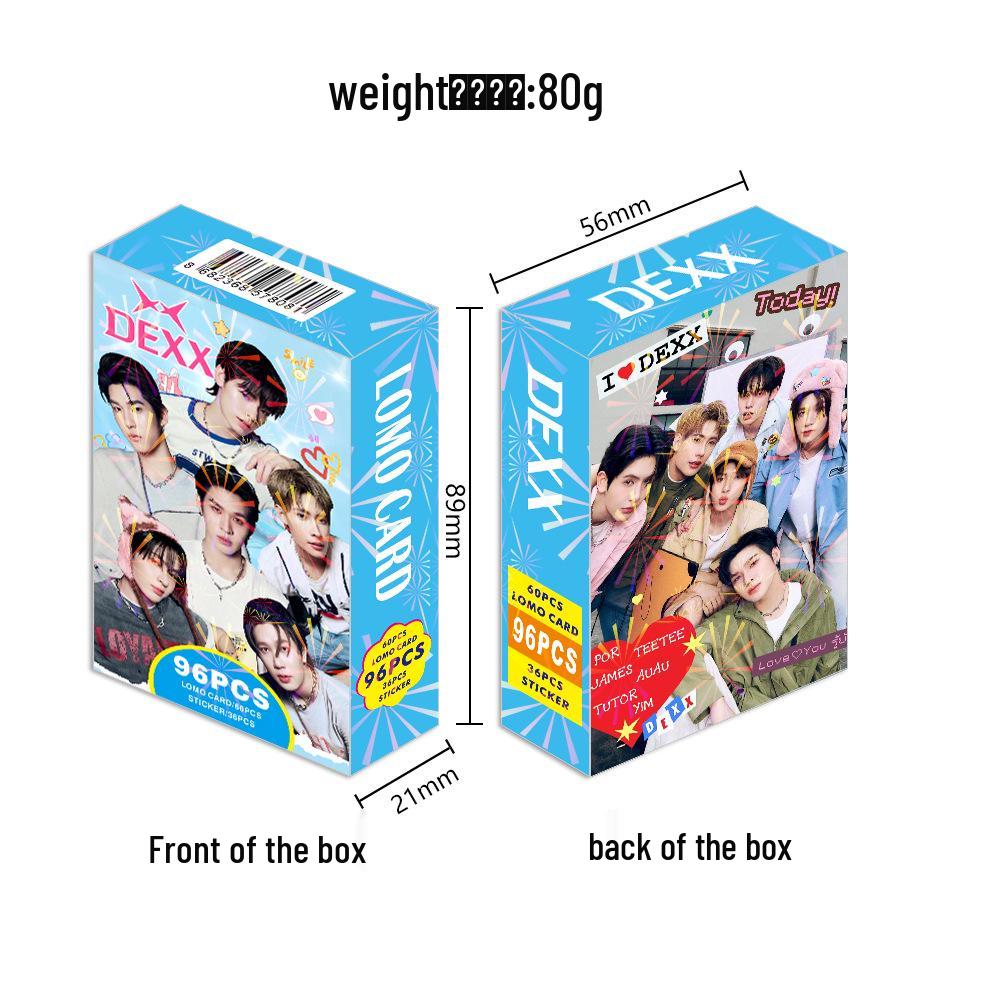 Thailand Boy Group DEXX LOMO Cards Set – 96 Non-Repeating HD Mini Star Cards & Stickers