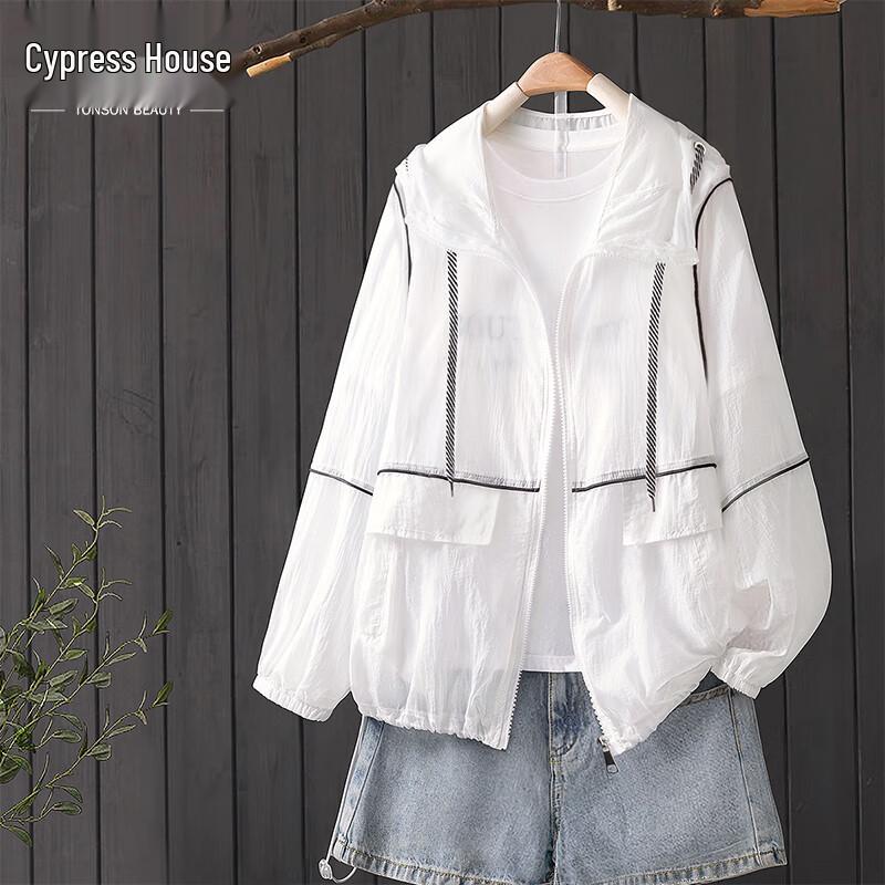 Women's Color Block Hooded Long Sleeve Lightweight Jacket