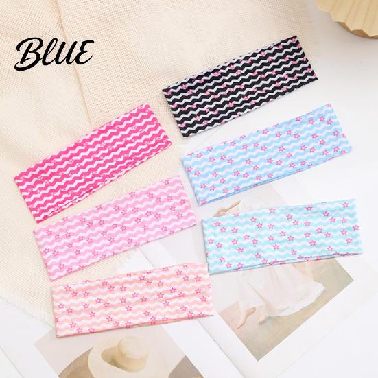 Hair Fixing Tools for Face Washing Elastic Wide Headband Women Non-Slip Stretchy Band with Star Brimmed Holders Wave Print Yoga Running Sports