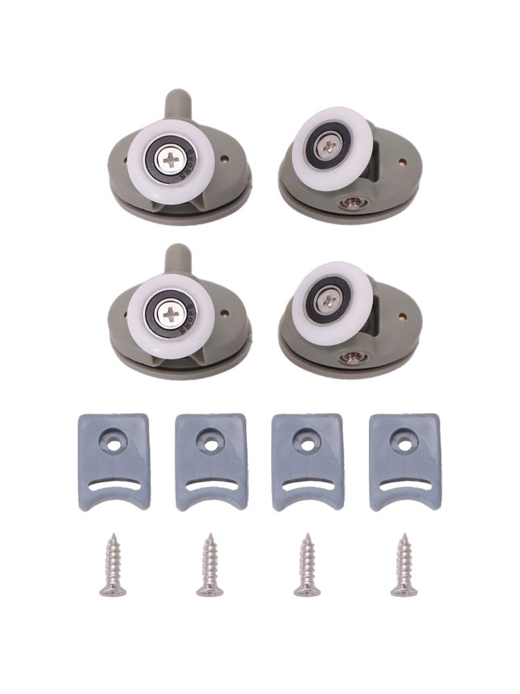 Bathroom Renovation Rollers Set Adjustable Shower Wheels Compatible With 4-6mm Glass Plastic And Brass Construction