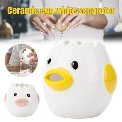 New Creative Chicken Egg White Separator Cartoon Cute Shaped Ceramic Household Kitchen Baking Egg Liquid Filter Easy To Clean