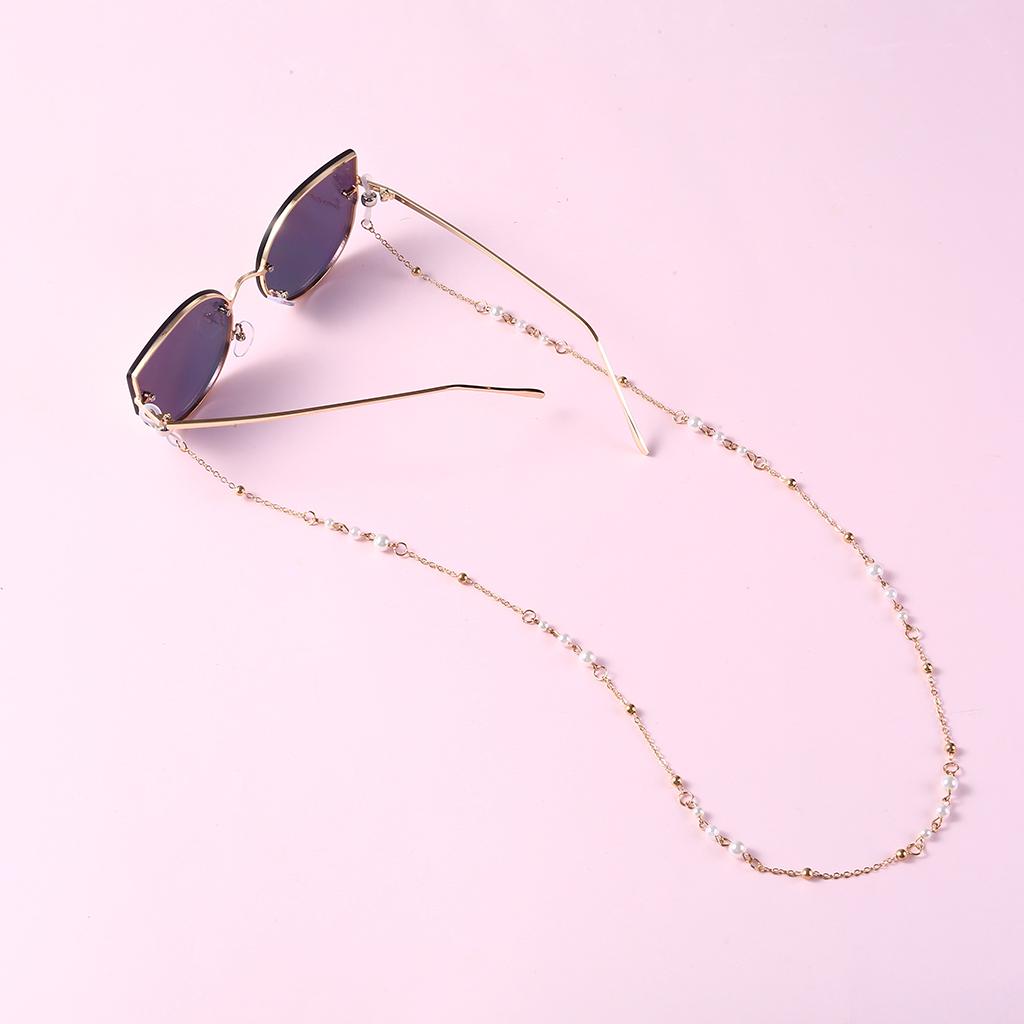Women Fashion Pearl Beads Nonslip Eyeglass Chain