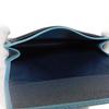 Used Bulgari Man Business Card Holder 7946 Navy Bi-Color Calfskin Bifold RFID Case (11679) Logo Metal Light Blue Men's