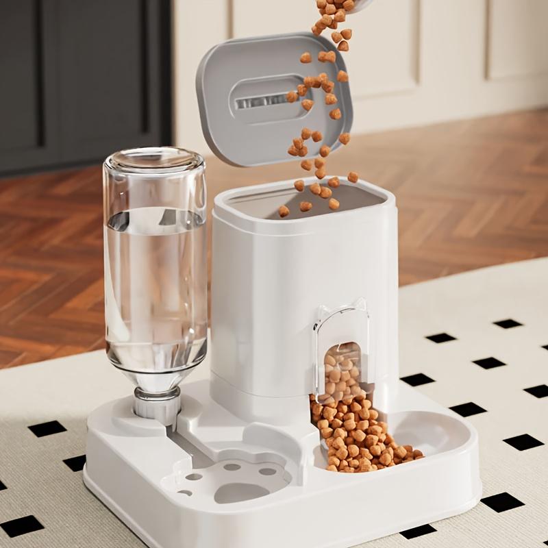 Automatic Cat & Dog Water Dispenser with Integrated Food Basin - Easy Cleaning & Hydration - Durable Pet Hydration Solution, Automatic Pet Feeder