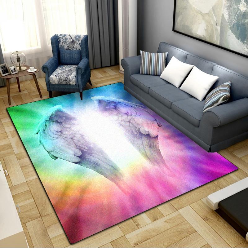 Angel Wings Carpet Rug for Living Room Bedroom Home Sofa Decoration,Kids play Non-slip Floor Mat