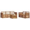 Outdoor Sofa Set 6 Pcs Natural Solid Acacia Wood