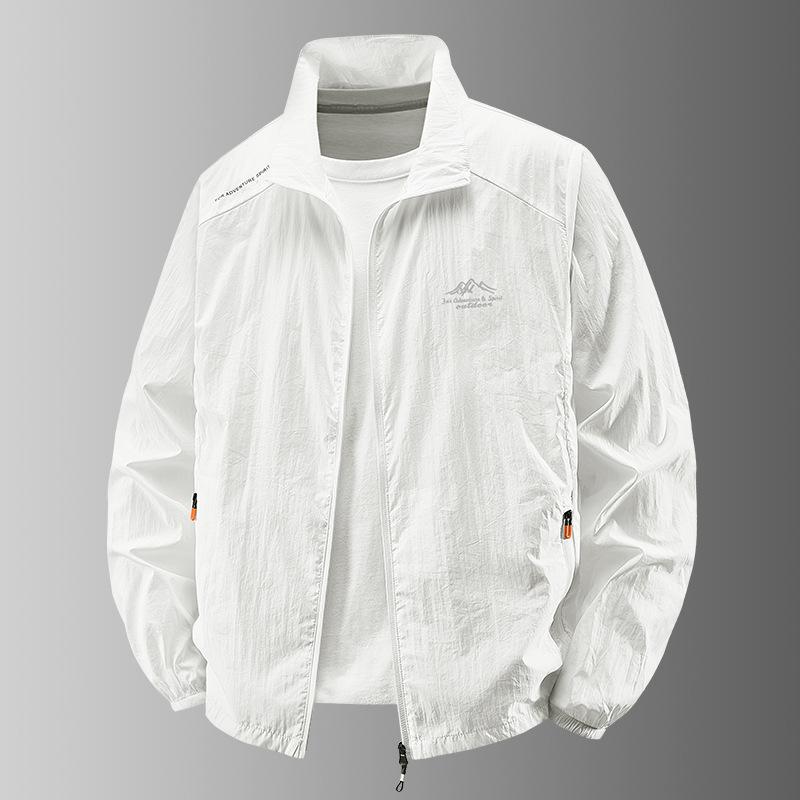 Sonnenschutz Herren Ultradünne Eisseide Sommer Herren Angeln Sonnenschutz Herren Haut Windjacke Stehkragen Strickjacke