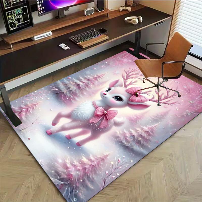 1PC Deer, Winter Extra Large Non Slip Floor carpet, Office, family, bedroom, Studio Large Area Rug Indoor Rugs, Vibrant Colors