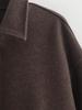 European & American Women's Retro Solid Color Lapel Short Jacket - Brown.