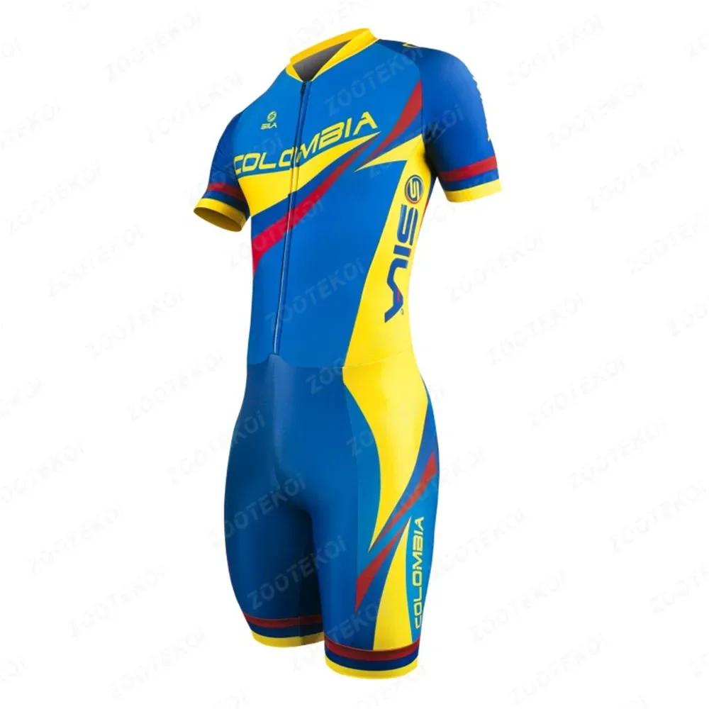 Sila Męska Koszulka Rowerowa Triathlon Sportowy Garnitur Tri Ciclismo Hulajnoga Wrotki Łyżwiarstwo Szybkie Letni Rower MTB Zespół Ubrania Wyścigowe