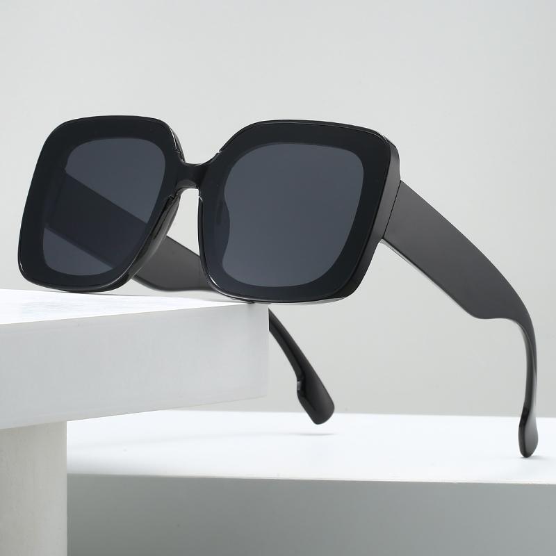 2PCSK Fashion Square Large Frame Sunglasses Women Luxury Brand Designer Vintage Square SunGlasses for Female Retro Travel Shades