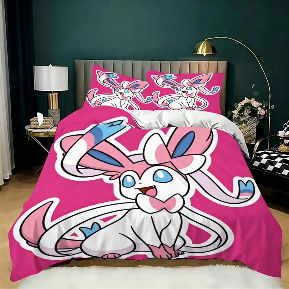 Cartoon Sylveon Duvet Cover Bedding Comforter Sets Sylveon  Quilt Cover And Pillowcases Single/Double/Queen/King