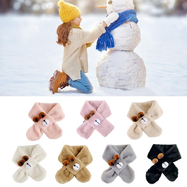 Girls Neck Scarf InsStyle Baby Cartoon Scarf Furry Plush Neck Warmer for Outdoor