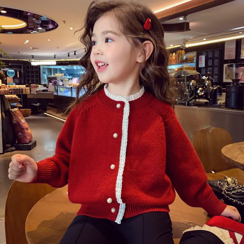 Girls' French Style Knit Cardigan
