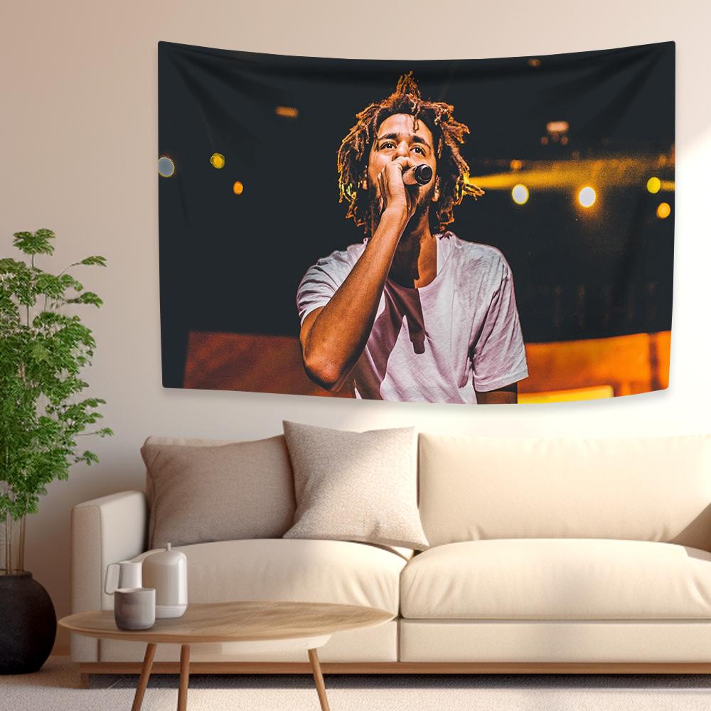 J Rapper Tapestry Coles Pop Music Flag Home Decoration Aesthetics Bedroom Dorm Party Backdrop Concert Decor Fans Gifts