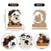 2D Wooden Halloween Decoration - Moon Tree Swing Pumpkin Set with Roses and Cute Couple for Home Décor