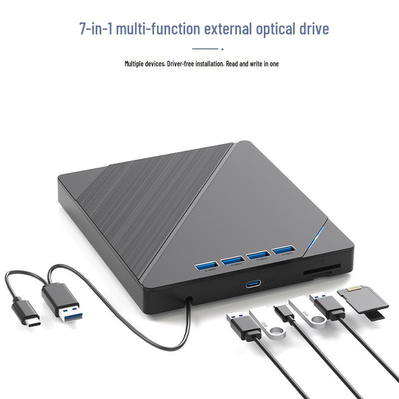 Multi-functional Type C + USB 3.0 External CD/DVD Burner USB3.0 DVD External Drive чёрный