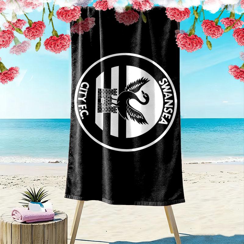 Swansea AFC Print Beach Towel, Large Soft Quick Dry Towel for Beach Camping Swimming