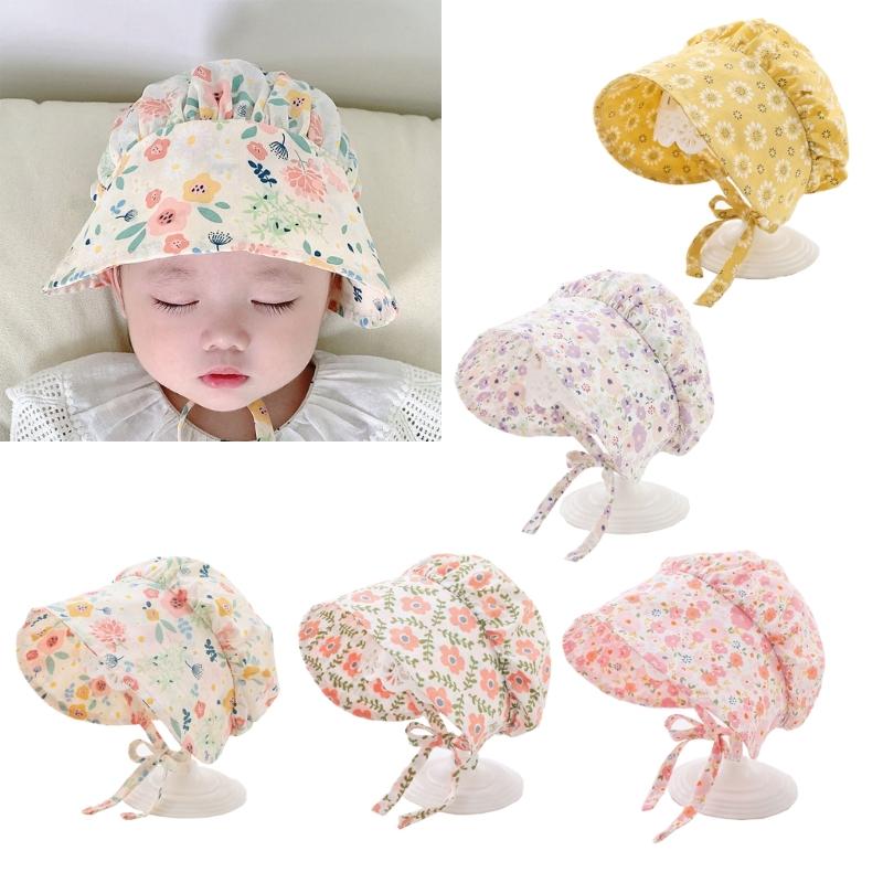 Girls Christening Hat Baby Girl French Bonnet Sun Cap Infant Breathable Summer Hat Vintage Headdress Little Girl Beanie
