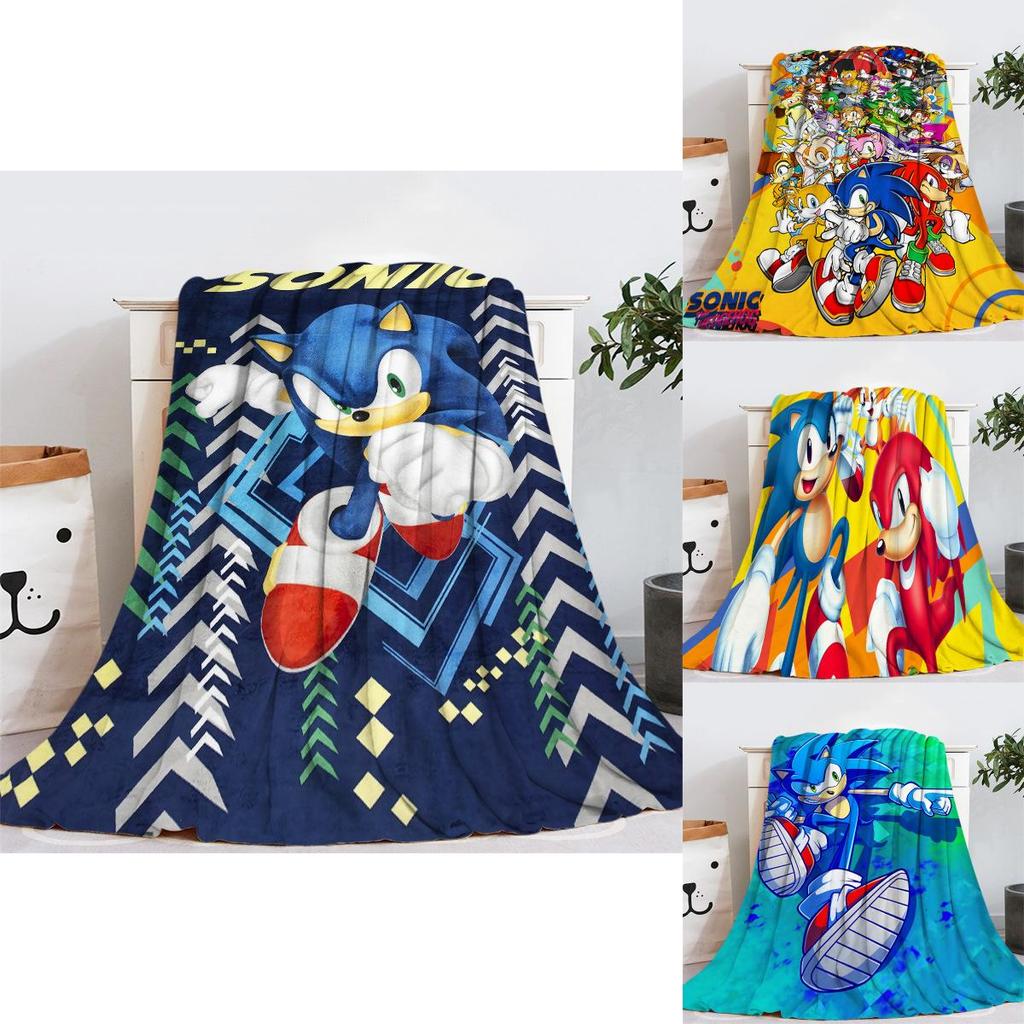Entzückende Sonic Igel Plüsch Fleece Decke Für Kinder Perfekt Für Winterlichen Komfort