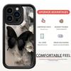 Schwarze Schmetterlings-Rillen-Handyhülle für iPhone 14-17 Pro Max